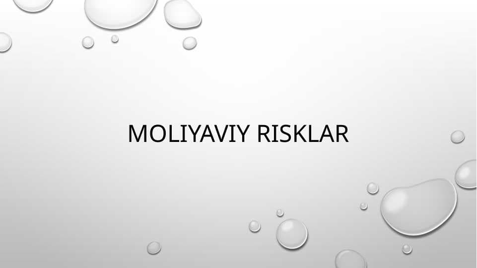 Moliyaviy risklar