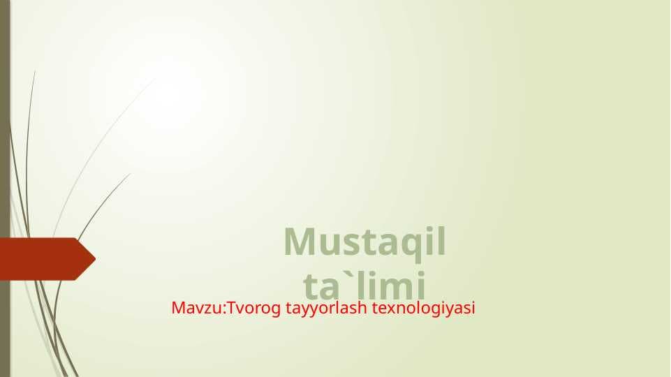 Tvorogni ishlab chiqarish texnologiyasini