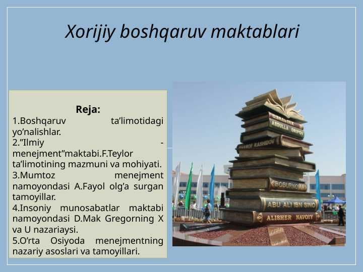Xorijiy boshqaruv maktablari