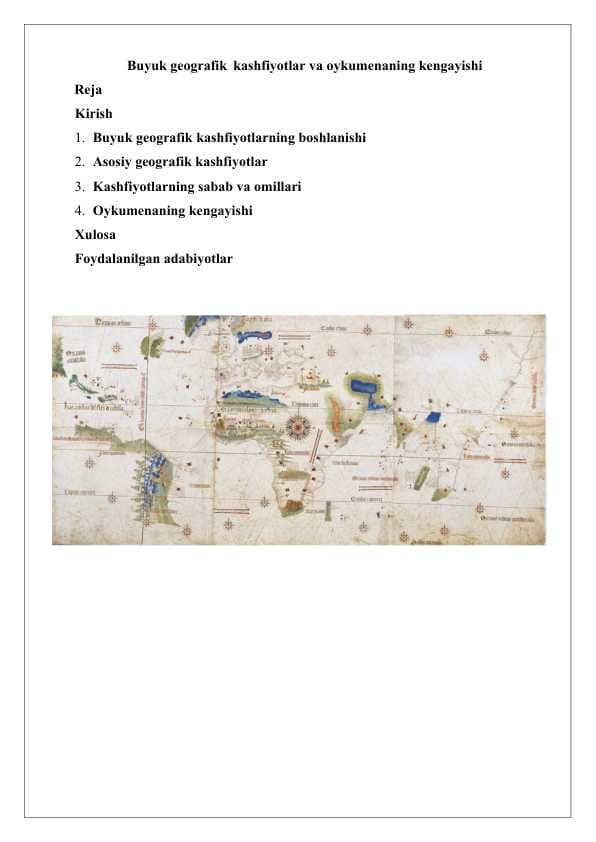 Buyuk geografikkashfiyotlar va oykumenaning kengayishi 25