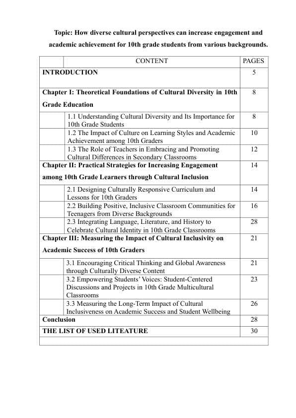 How diverse cultural perspectives can increase engagement and academic achievement for 10th grade students from various backgrounds