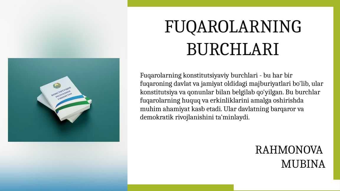 Fuqarolarning  burchlari