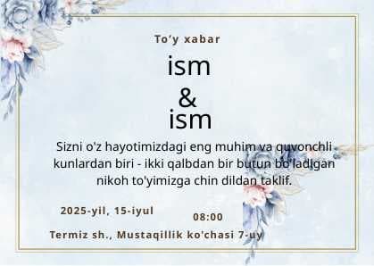 to'y xabar