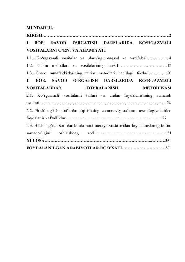 SAVOD O‘RGATISH DARSLARIDA KO‘RGAZMALI VOSITALARNI O‘RNI VA AHAMIYATI