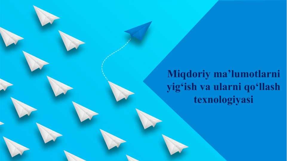 Miqdoriy ma’lumotlarni yig‘ish va ularni qo‘llash texnologiyasi
