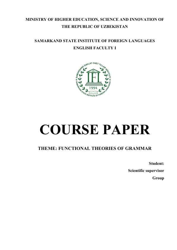 FUNCTIONAL THEORIES OF GRAMMAR