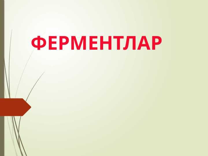 Оқсил табиатига эга биокатализаторлар