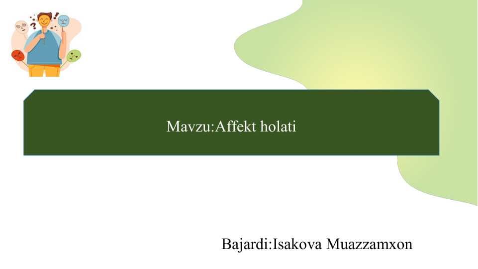Affekt holati SLAYD