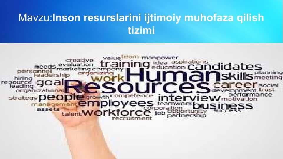Inson resurslarini ijtimoiy muhofaza qilish tizimi