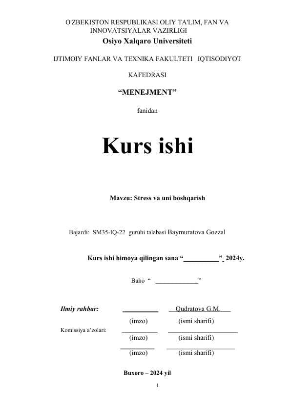 Stress va uni boshqarish.docx kurs ishi
