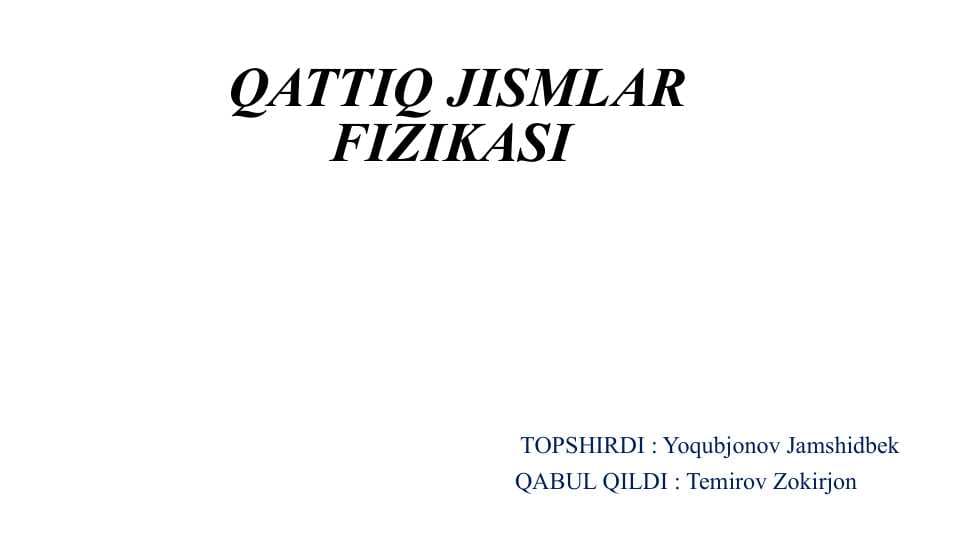 METALLARDAGI ELEKTRON GAZINING ISSIQLIK SIG’IMI