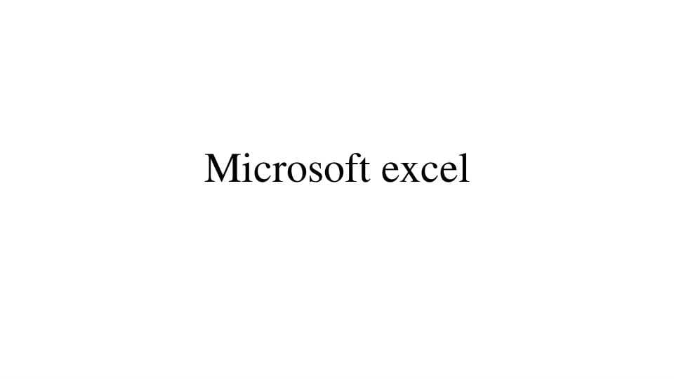 Microsoft excel