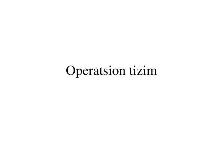 Operatsion tizim