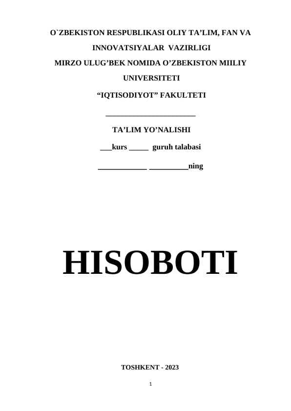 AMALIYOT HISOBOTI XALQ BANK