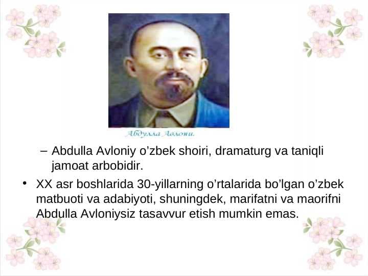 Abdulla avloniy haqida
