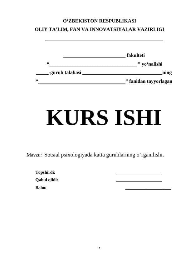 Sotsial psixologiyada katta guruhlarning o‘rganilishi