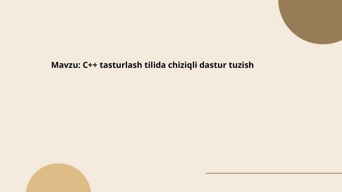 C++ tasturlash tilida chiziqli dastur tuzish