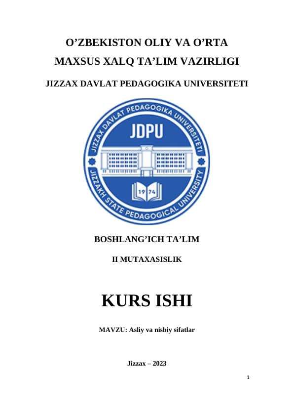 Asliy va nisbiy sifatlar