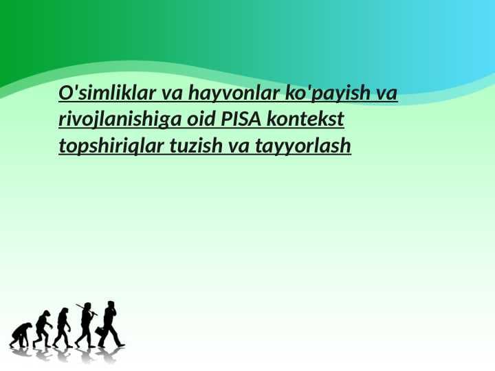 PISA topshiriq biologiya