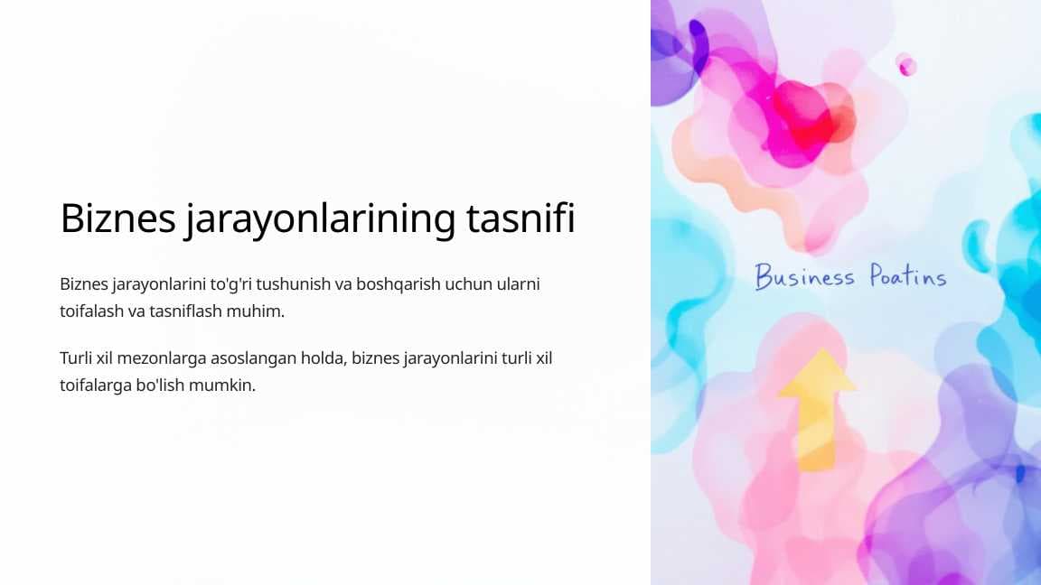 Biznes jarayonlarining tasnifi