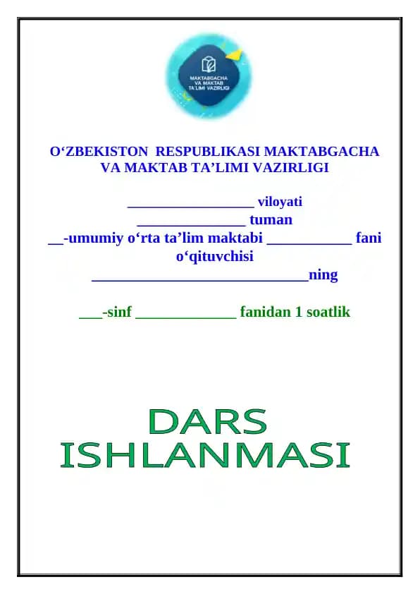 1-sinf bosh G'g' harfini yozish dars ishlanma