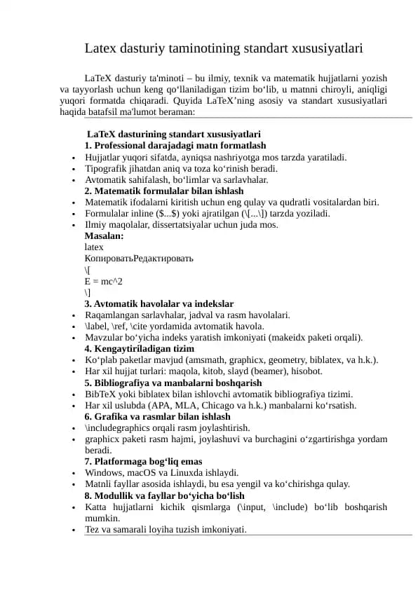 LaTeX dasturiy ta'minoti