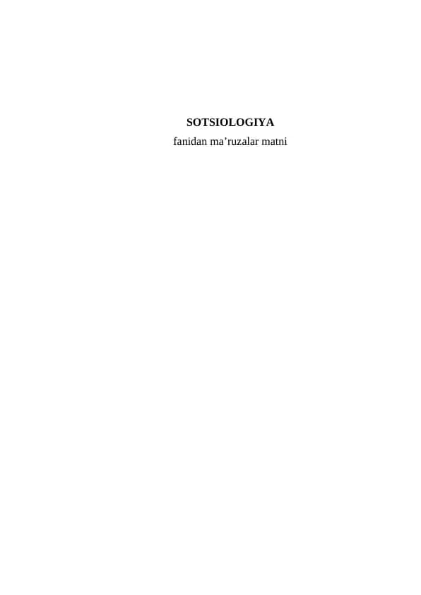 Sotsiologiya