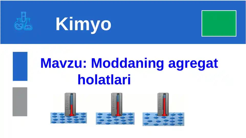 Moddaning agregat holatlari