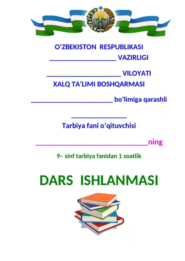 tarbiya fanidan ochiq dars