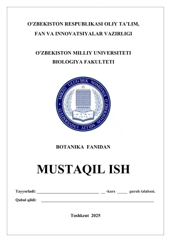 O'rta Osiyo olimlarining o'simliklar haqidagi fikrlari. Referat 14 bet.