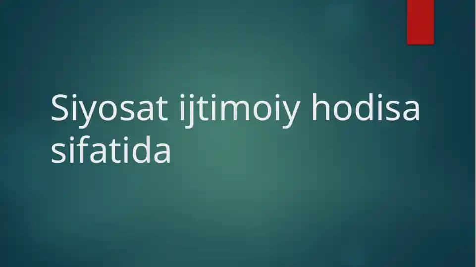 Siyosat ijtimoiy hodisa sifatida