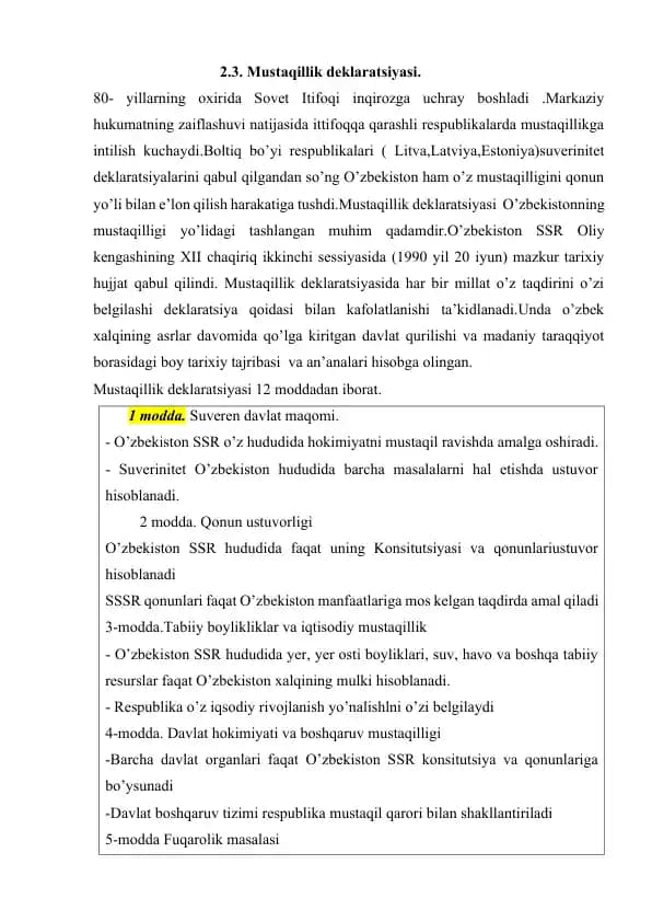Mustaqillik deklaratsiyasi