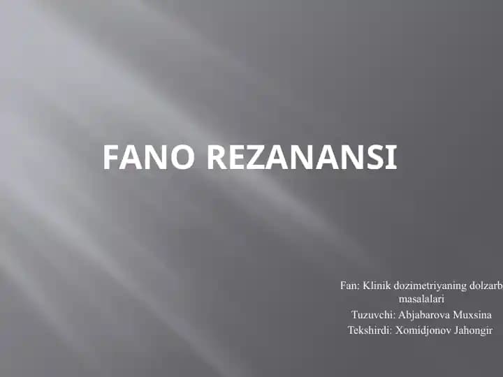 FANO REZANANSI