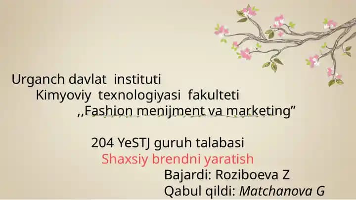 Shaxsiy brendni yaratish
