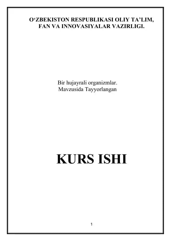Bir hujayrali organizmlar
