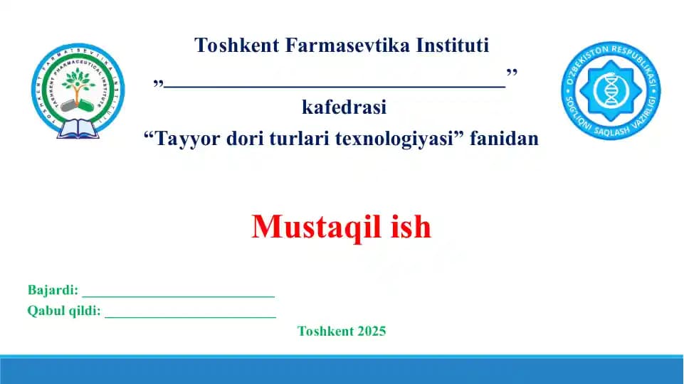 14. Farmatsevtik  nomutanosiblik. Taqdimot 15 bet.