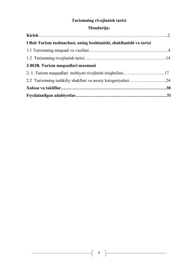 Turizmning rivojlanish tarixi