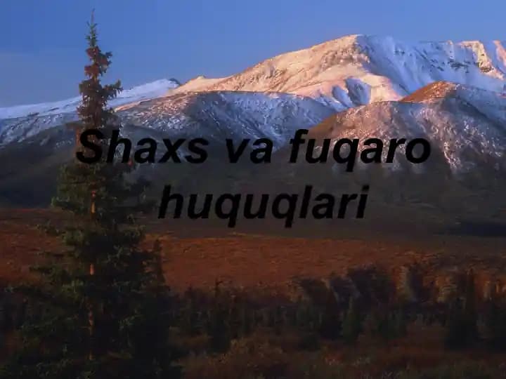 Shaxs va fuqaro huquqlari
