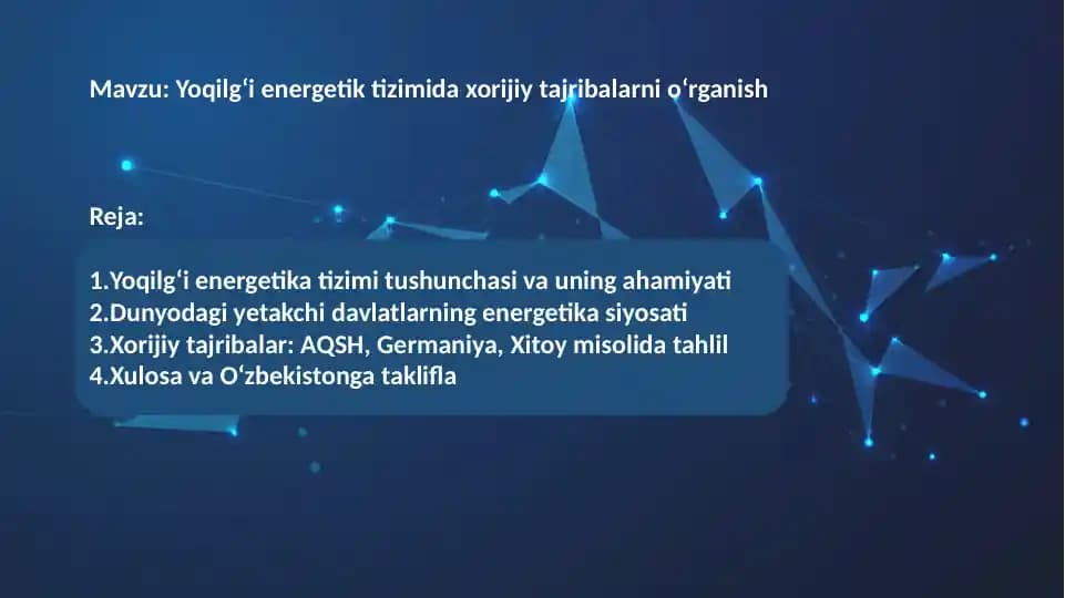 Yoqilg‘i energetik tizimi