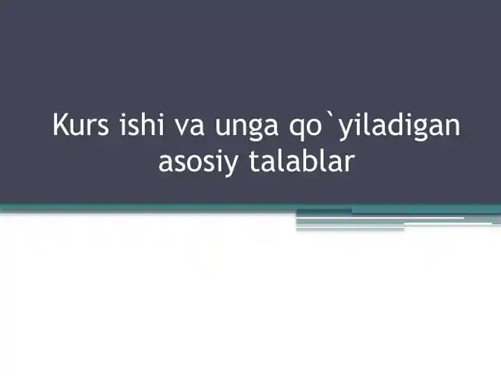 Kurs ishi me’yorlari