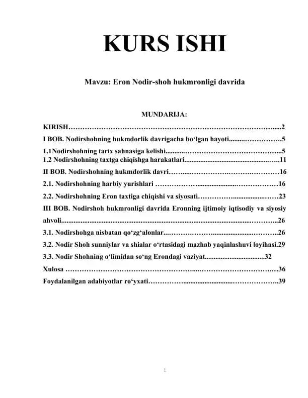 Eron Nodir-shoh hukmronligi davrida