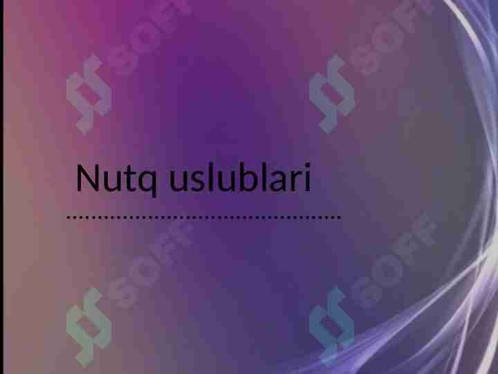 Nutq uslublari