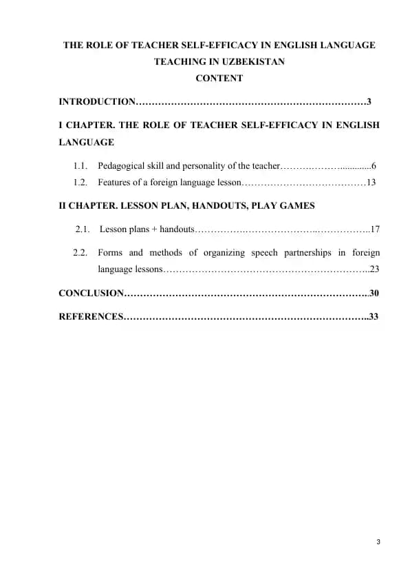 THE ROLE OF TEACHER SELF-EFFICACY IN ENGLISH LANGUAGE TEACHING IN UZBEKISTAN