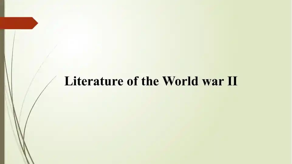 Literature World War II