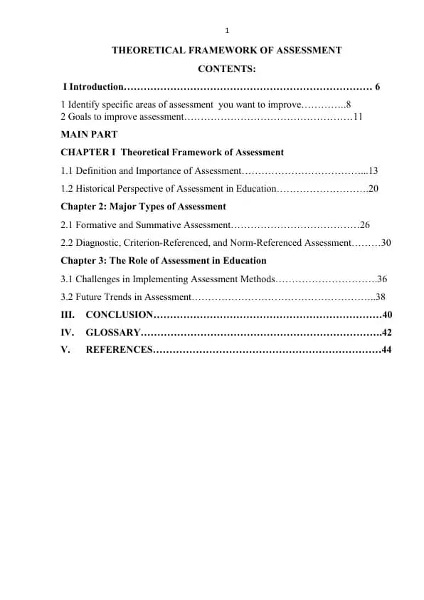 THEORETICAL FRAMEWORK OF ASSESSMENT