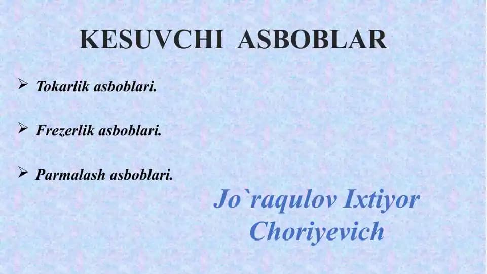 Kesuvchi asboblar