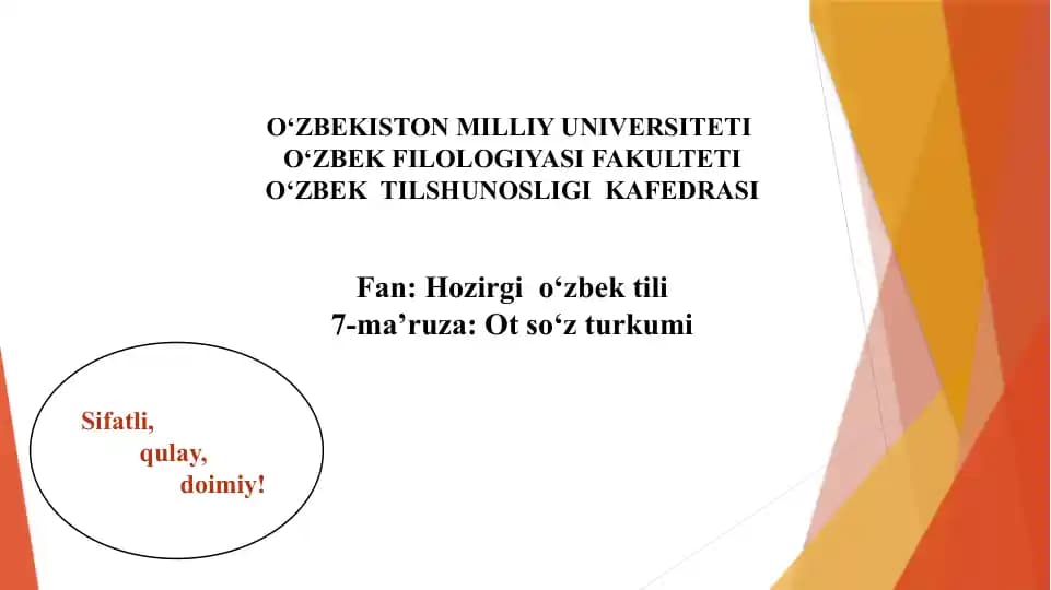 Ot so‘z turkumi