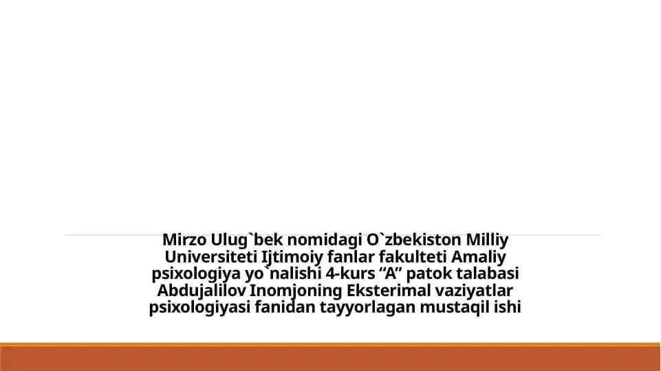 Stressga bardoshlilik haqida tushuncha