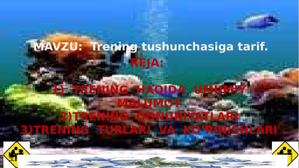 Trening tushunchasiga tarif.