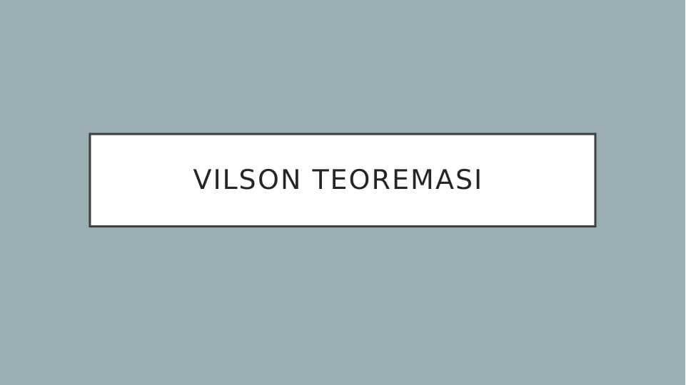 Vilson teoremasi